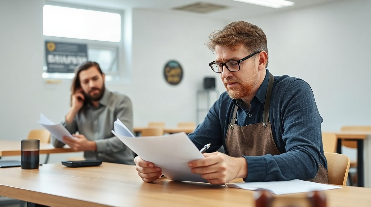 Gérante de café prenant des notes pendant une formation en salle de classe